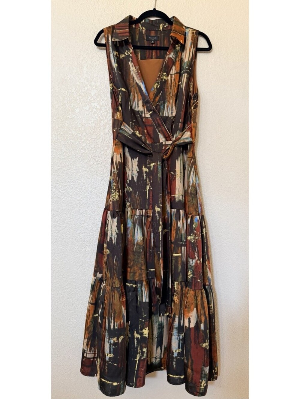New Tahari Sleeveless Tie Waist Maxi Shirtdress Size 12 $398 - Picture 2 of 9
